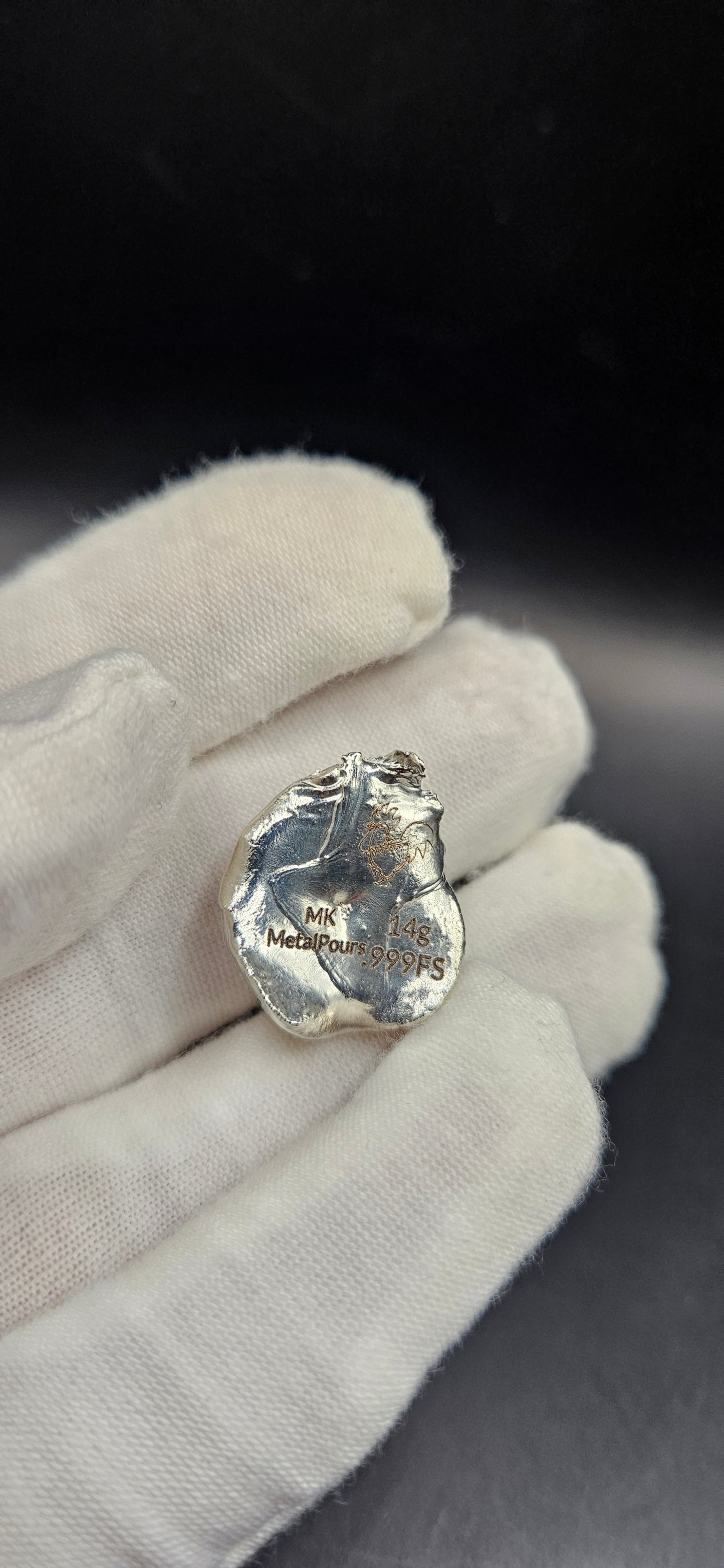 14g Hand Poured Silver “Tit” Nugget