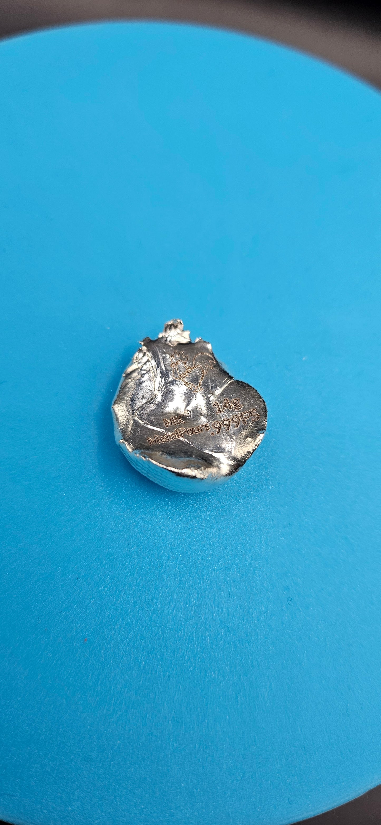 14g Hand Poured Silver “Tit” Nugget
