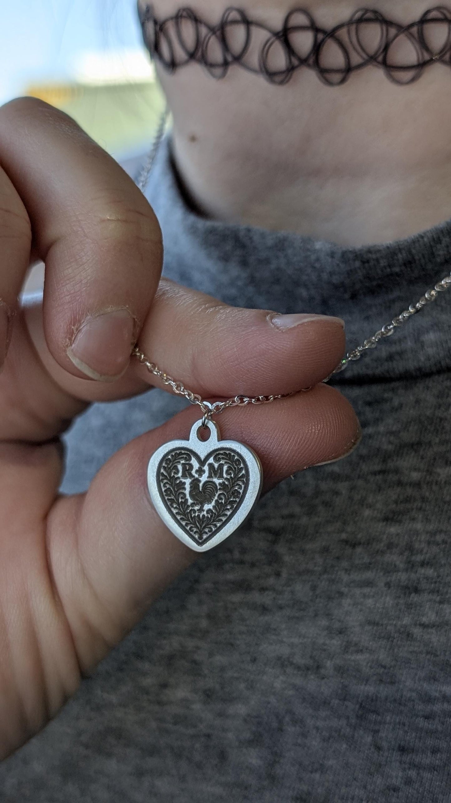Personalized Silver Heart Necklace