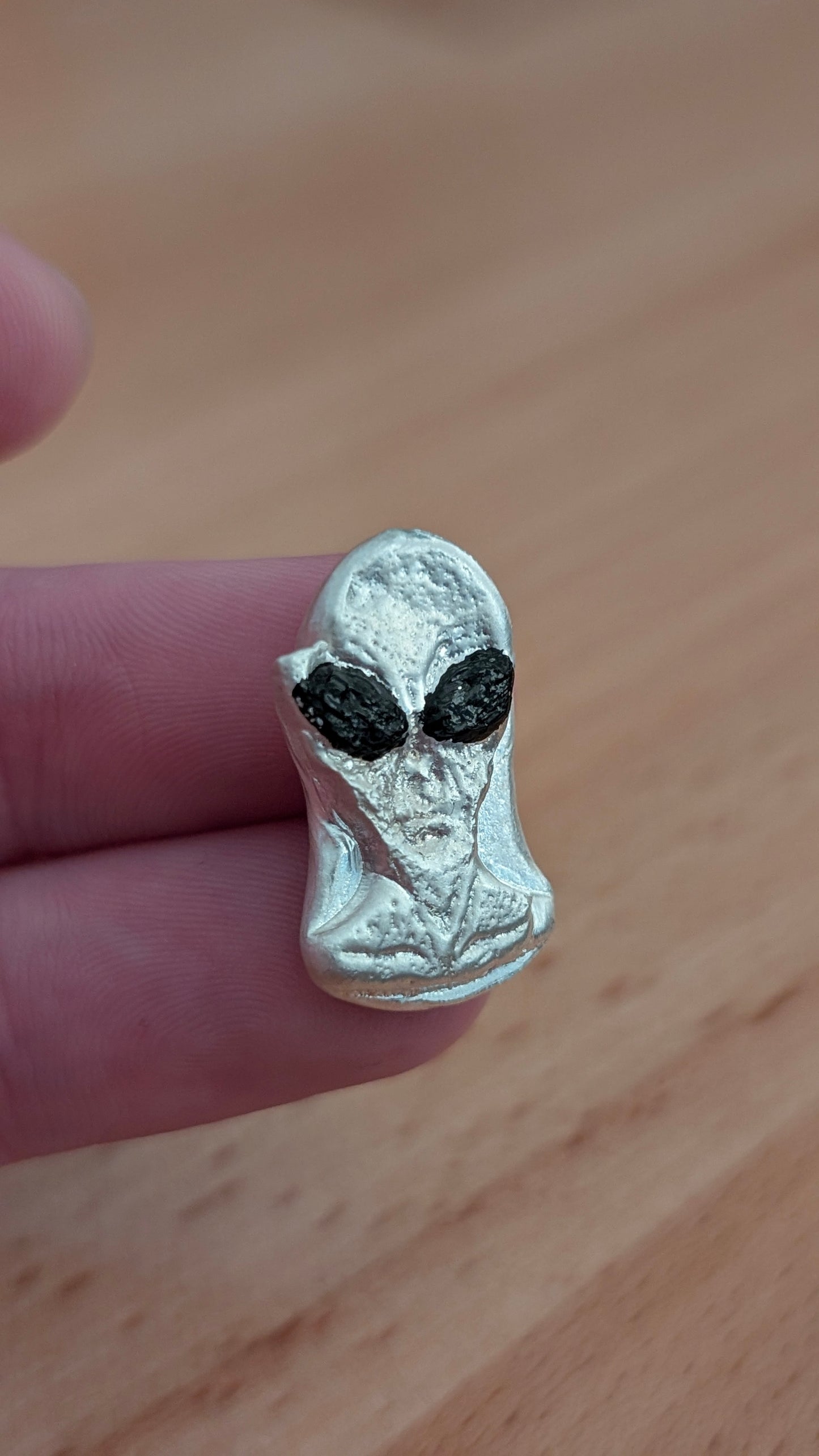 Alien Head .999 Fine Silver Hand Poured Bar