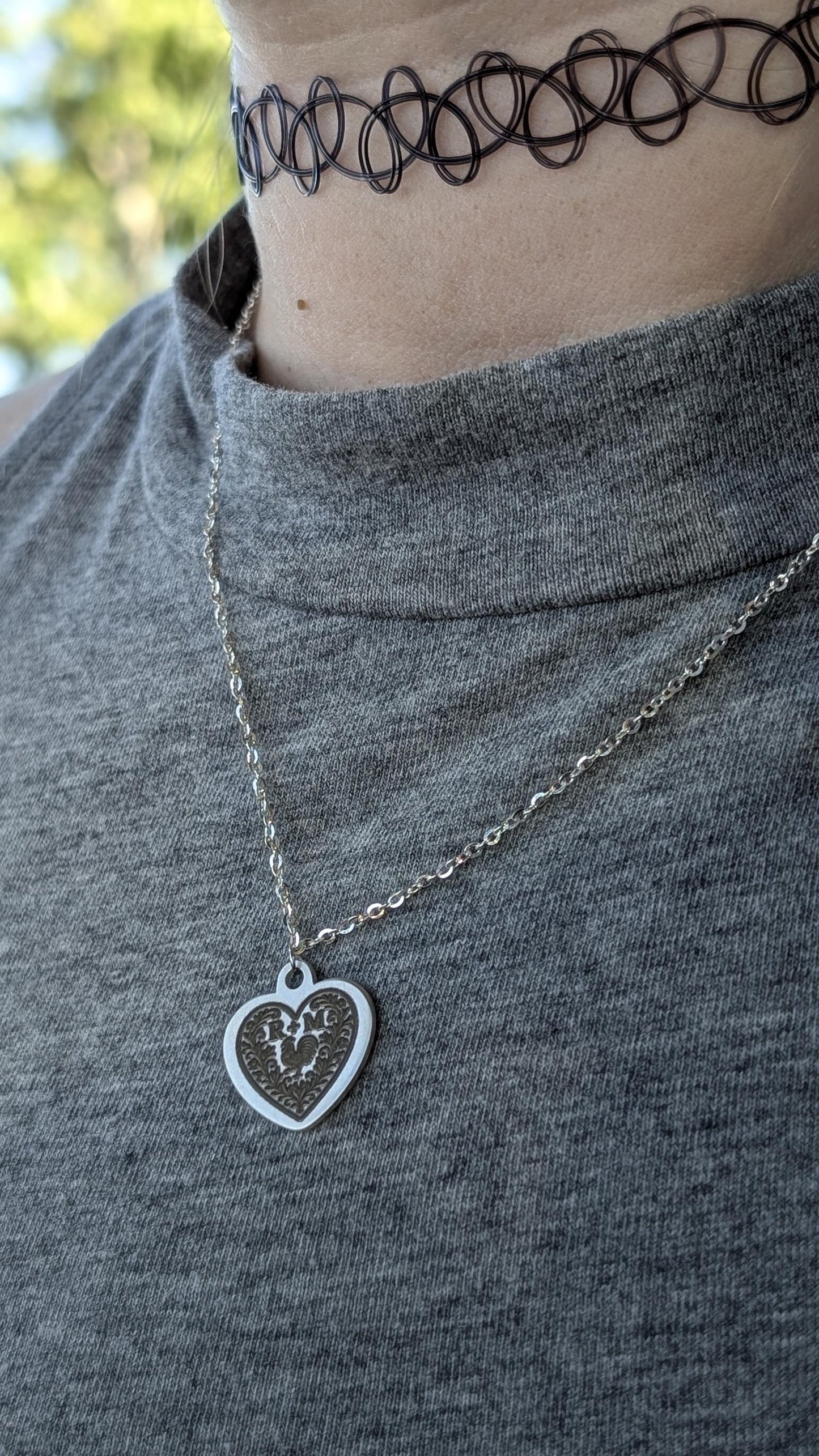 Personalized Silver Heart Necklace