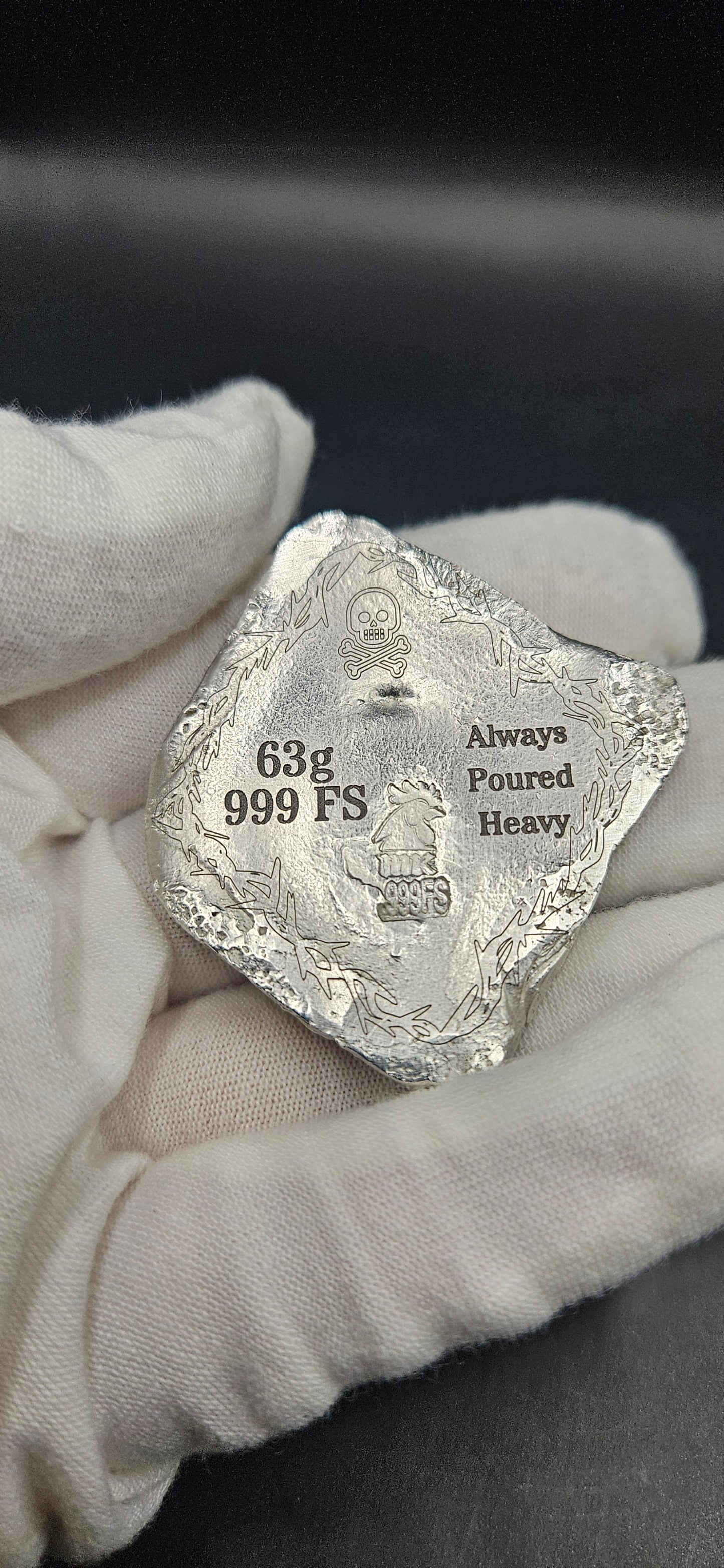 Hand Poured Silver Bar – 63g .999 Fine Silver