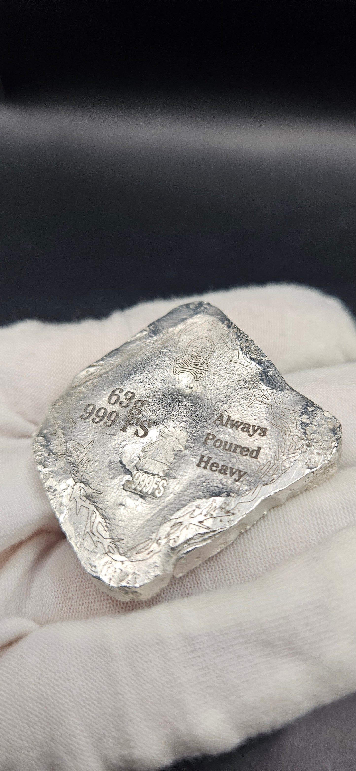 Hand Poured Silver Bar – 63g .999 Fine Silver