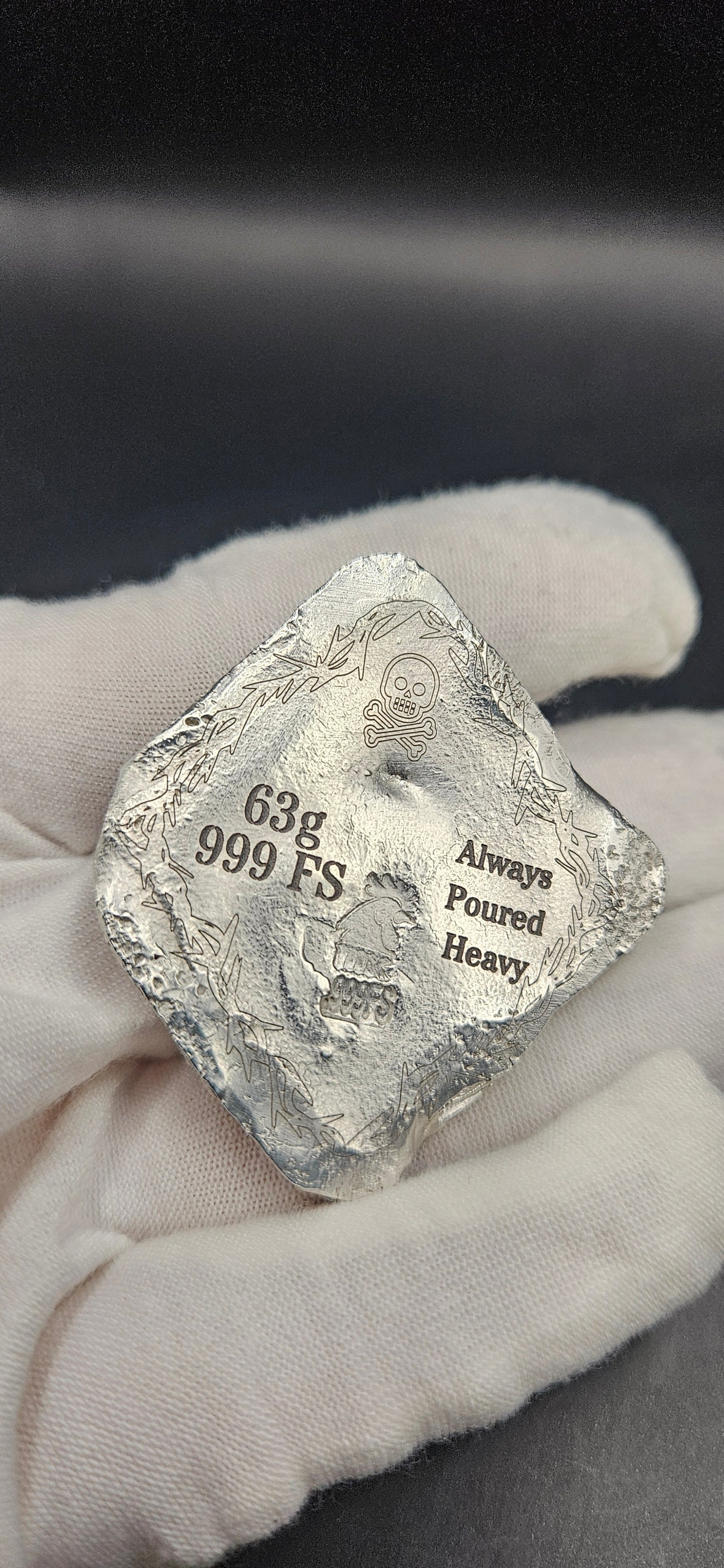 Hand Poured Silver Bar – 63g .999 Fine Silver