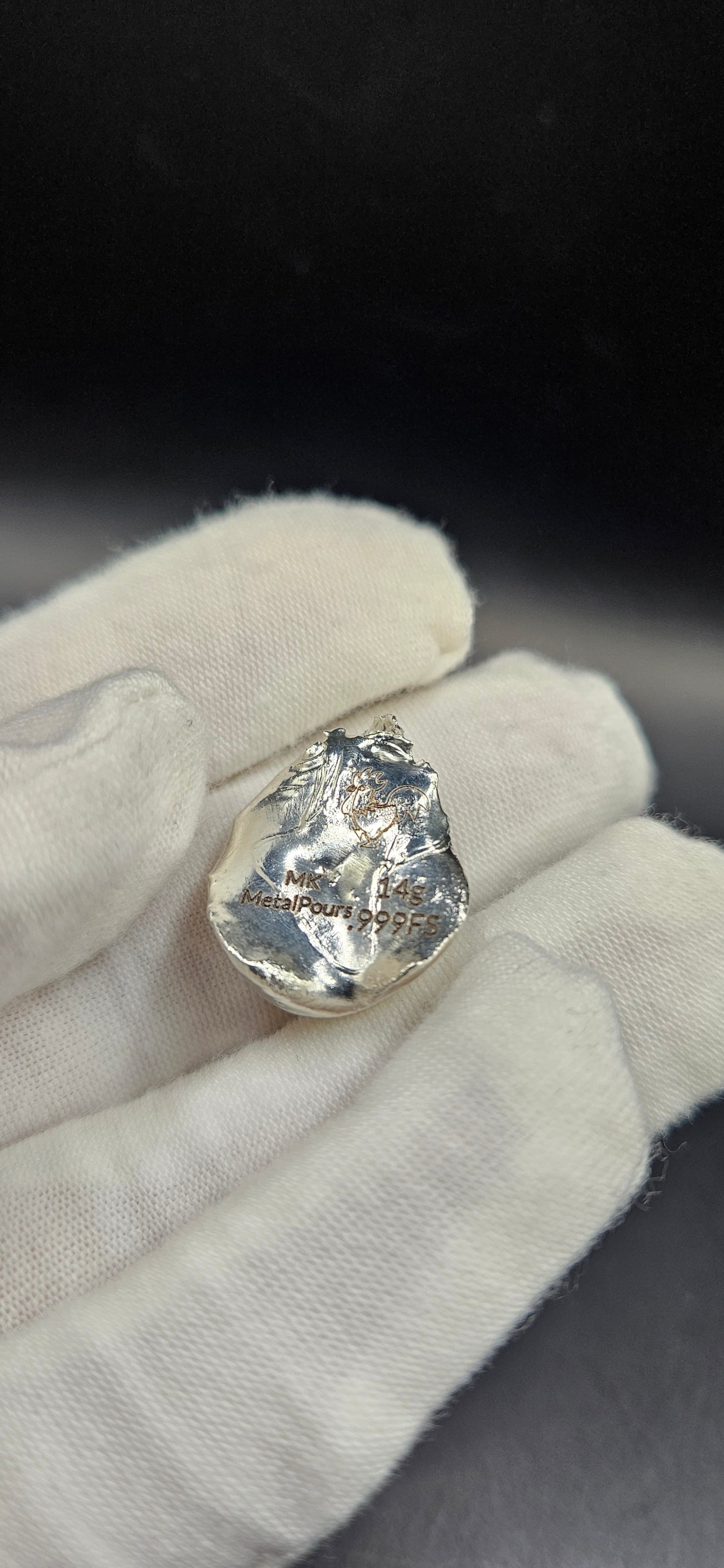 14g Hand Poured Silver “Tit” Nugget