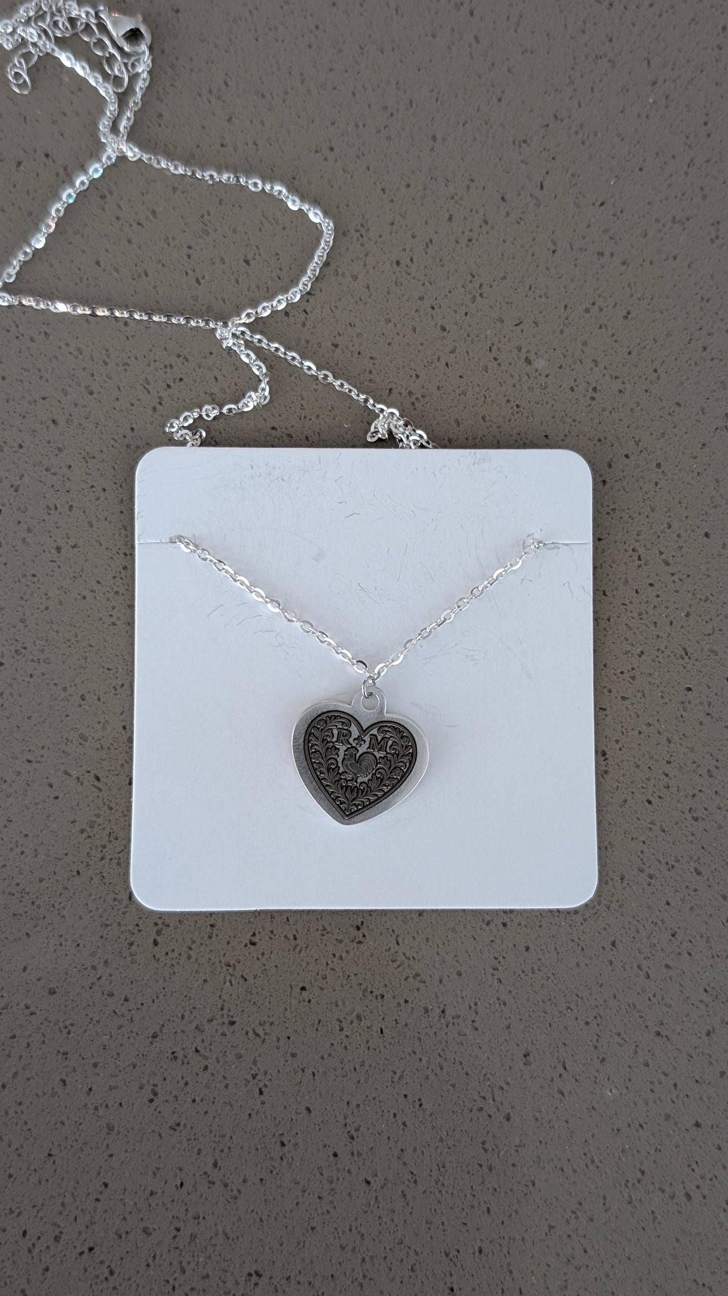 Personalized Silver Heart Necklace
