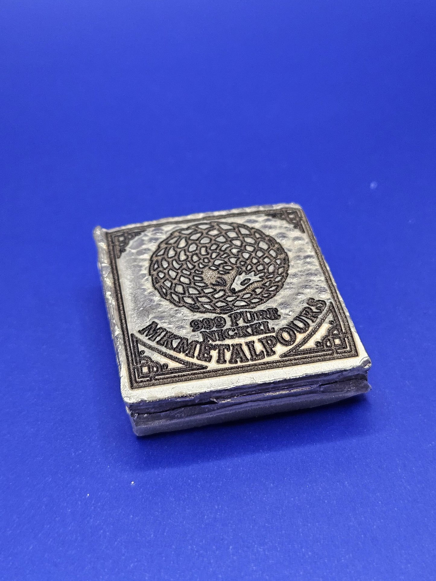 Unique Pangolin Design on 60g .999 Fine Nickel Chunk - Laser-Engraved Art Piece