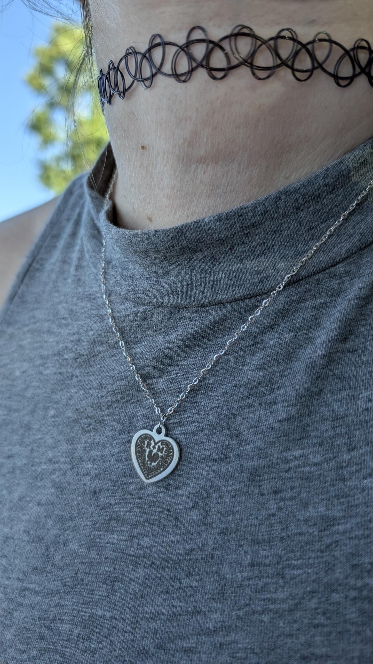 Personalized Silver Heart Necklace