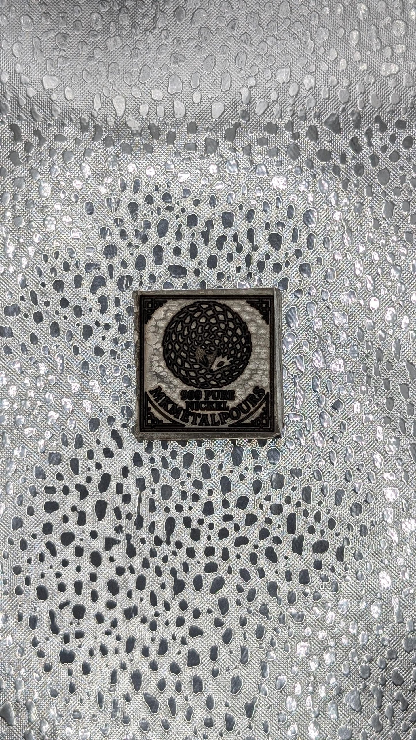 Unique Pangolin Design on 60g .999 Fine Nickel Chunk - Laser-Engraved Art Piece
