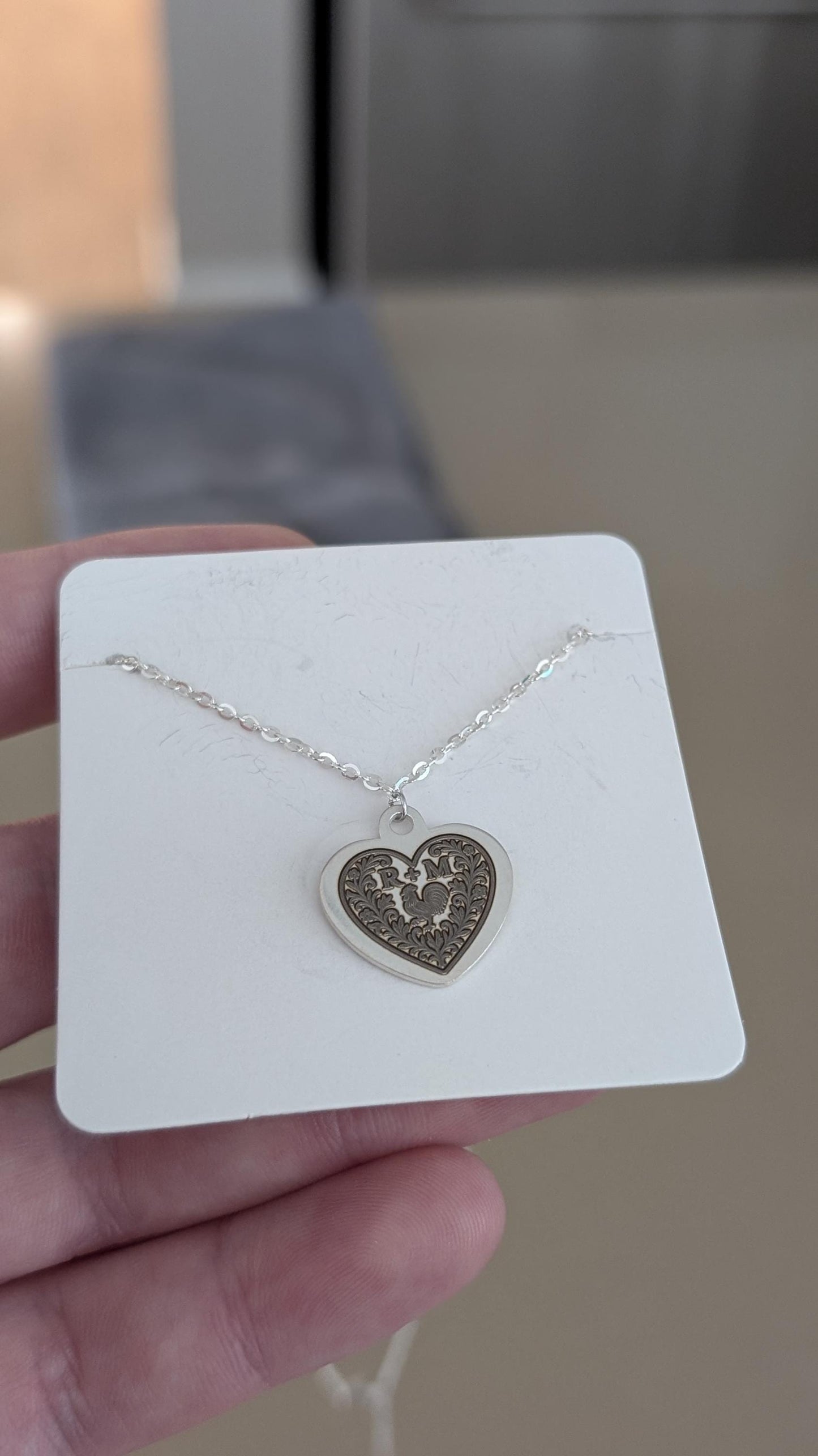 Personalized Silver Heart Necklace