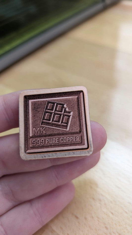 Unique Copper Bullion Bar with Playful 'Chocolate Bite' Detailing
