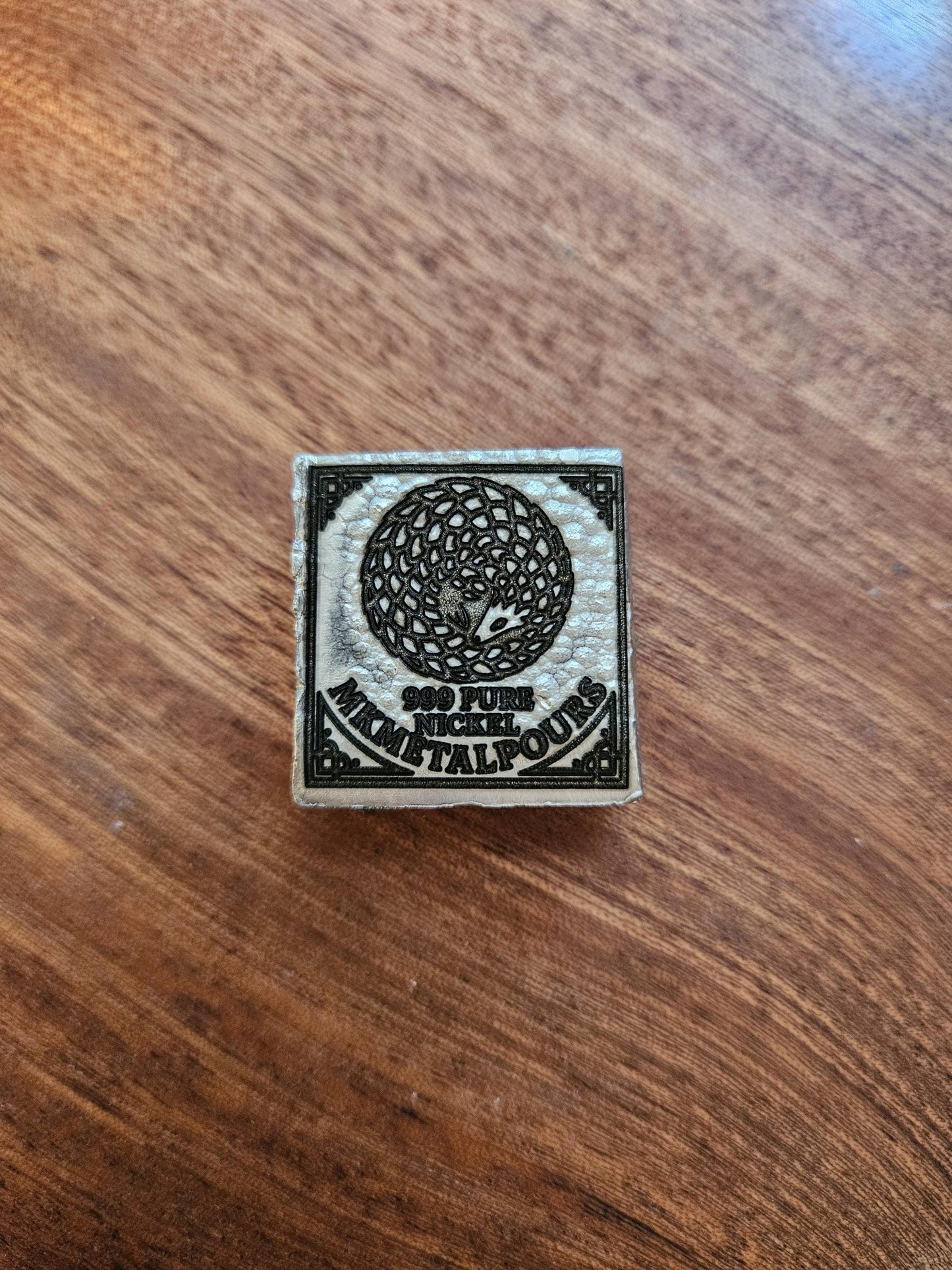 Unique Pangolin Design on 60g .999 Fine Nickel Chunk - Laser-Engraved Art Piece