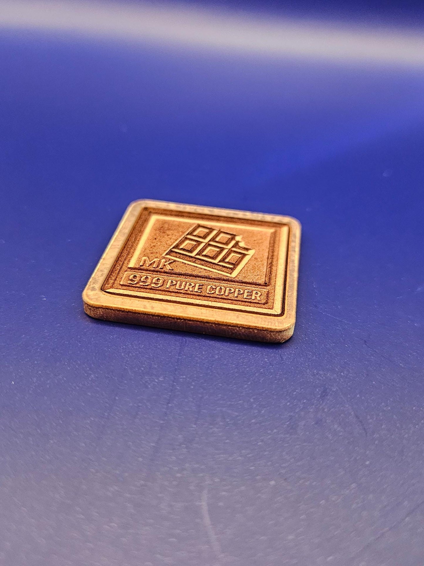 Unique Copper Bullion Bar with Playful 'Chocolate Bite' Detailing