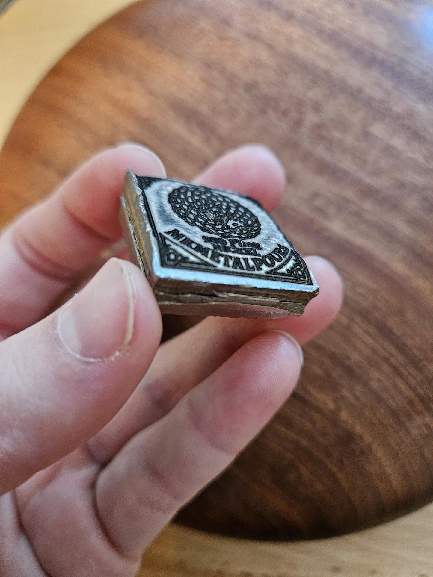 Unique Pangolin Design on 60g .999 Fine Nickel Chunk - Laser-Engraved Art Piece