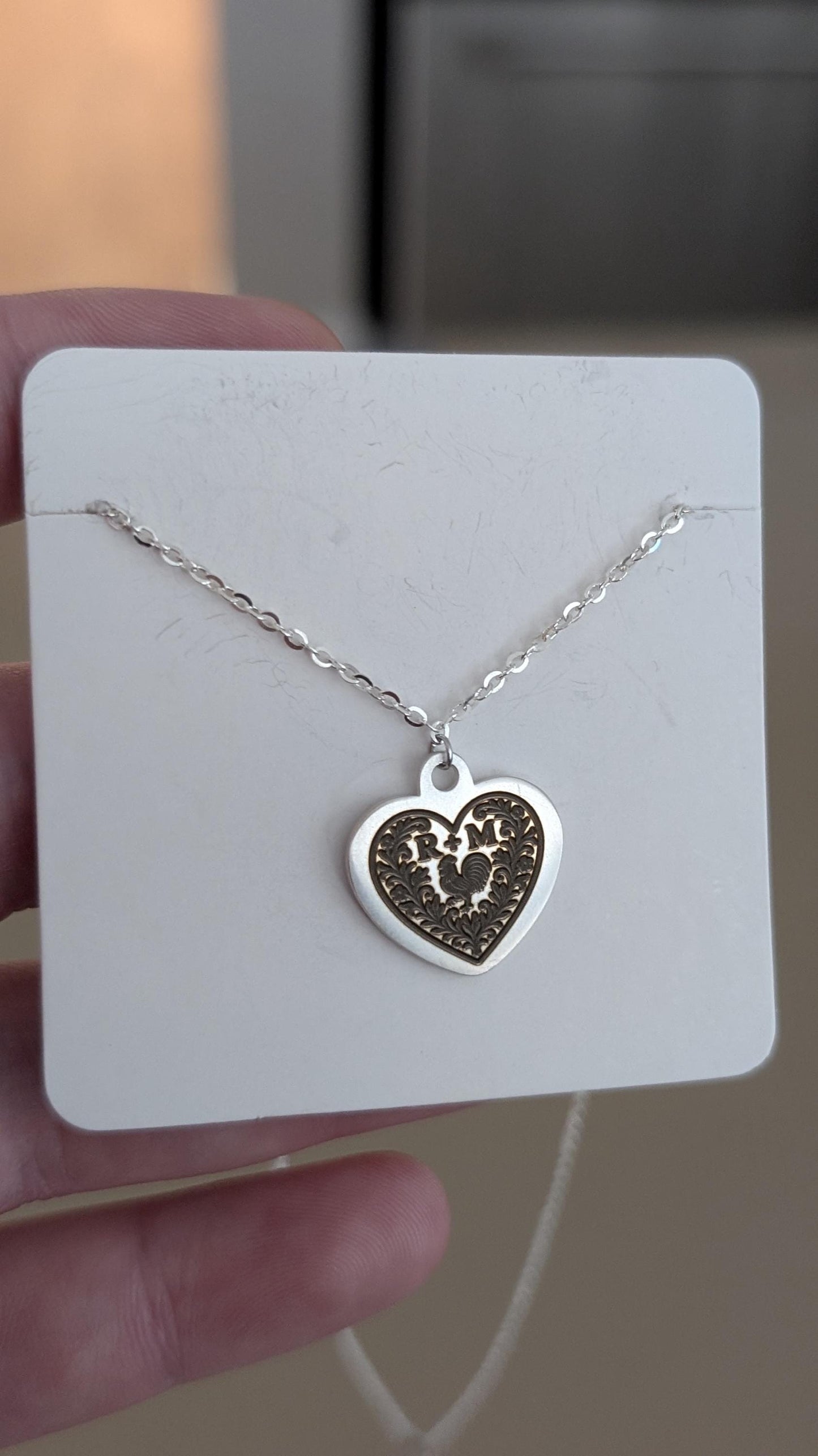 Personalized Silver Heart Necklace