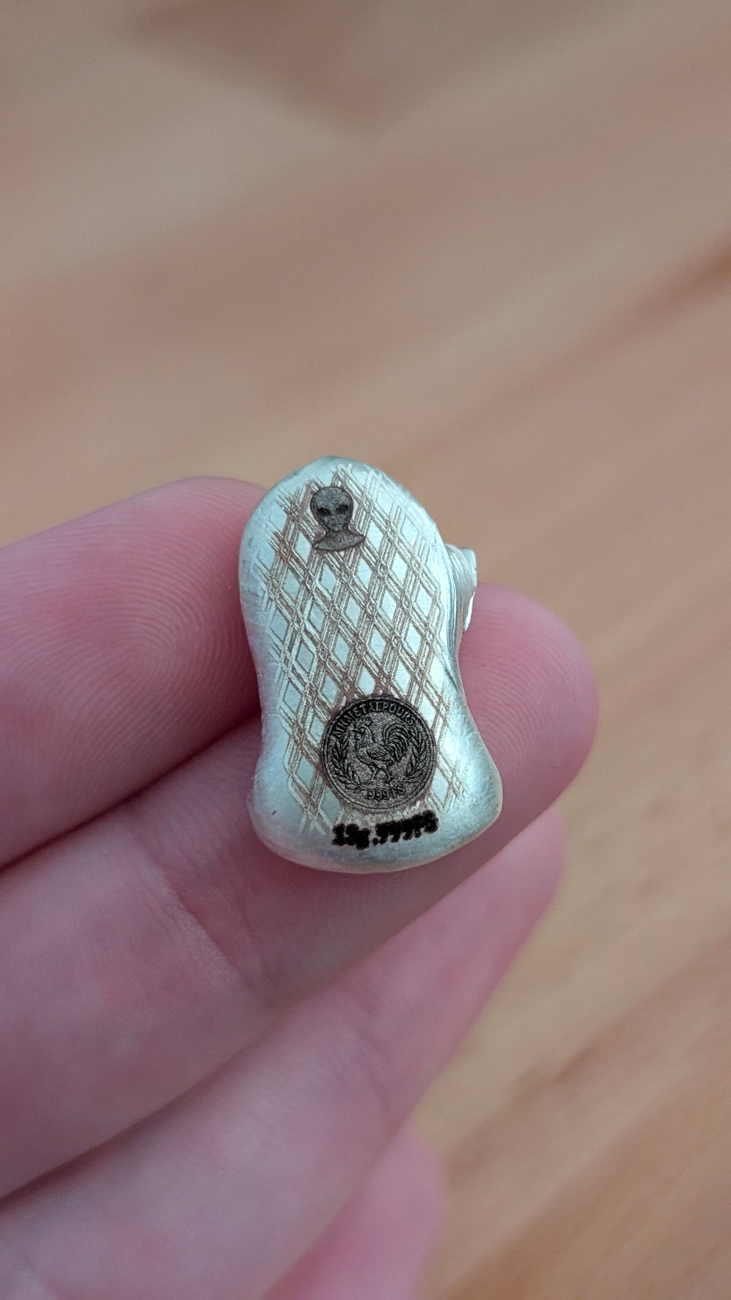 Alien Head .999 Fine Silver Hand Poured Bar