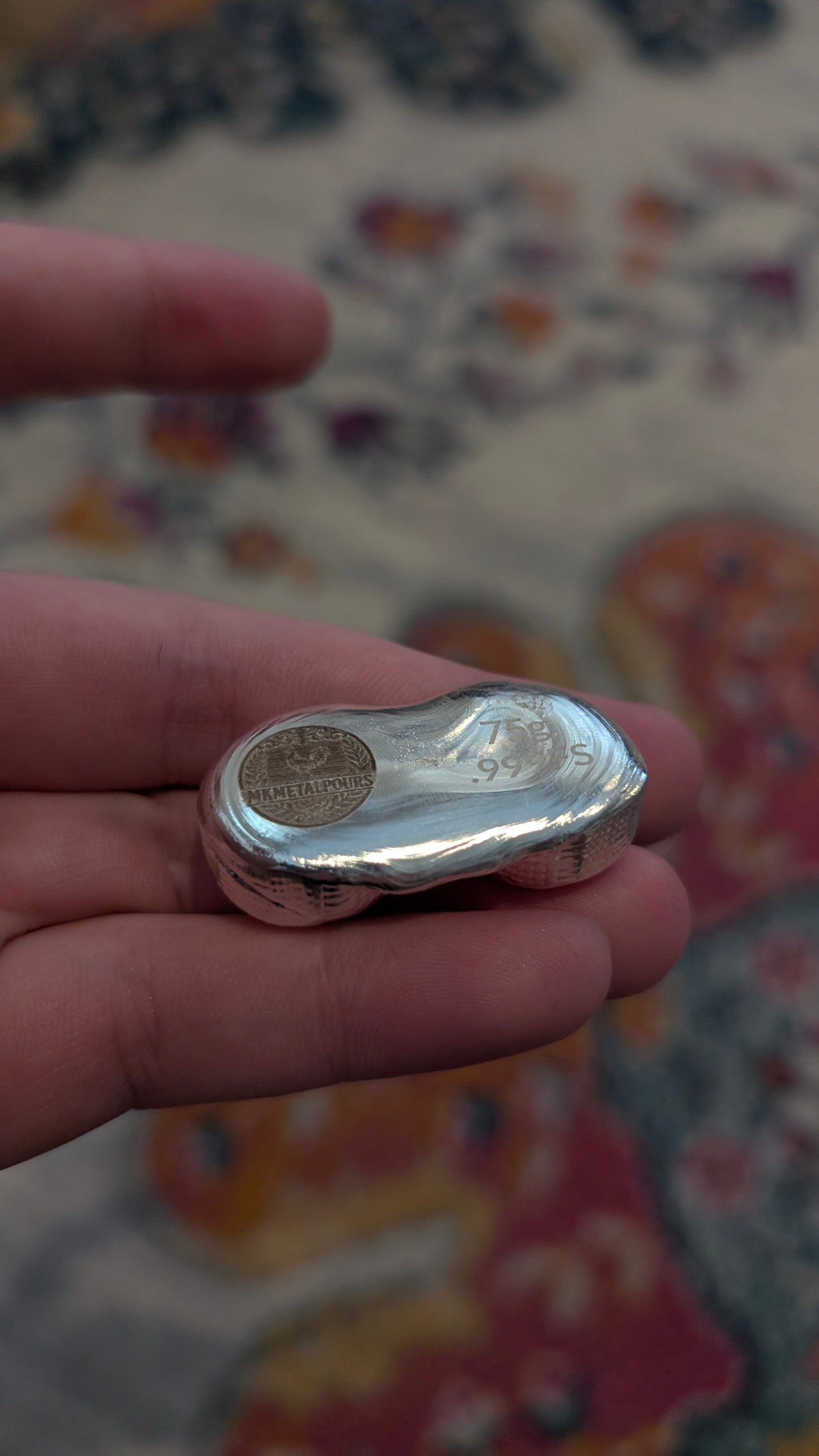 Hand Poured Silver Woman’s Bust Ingot