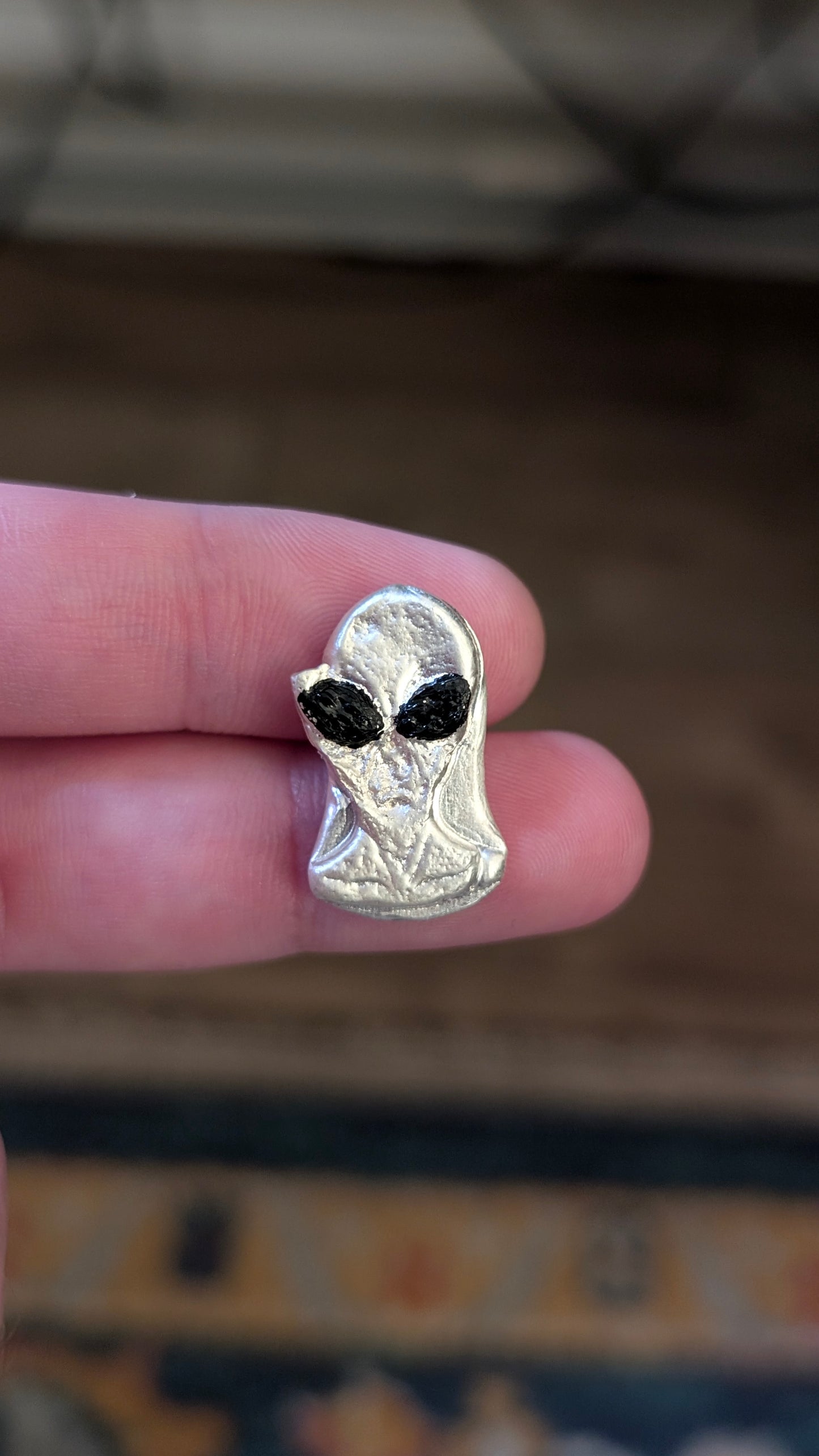 Alien Head .999 Fine Silver Hand Poured Bar